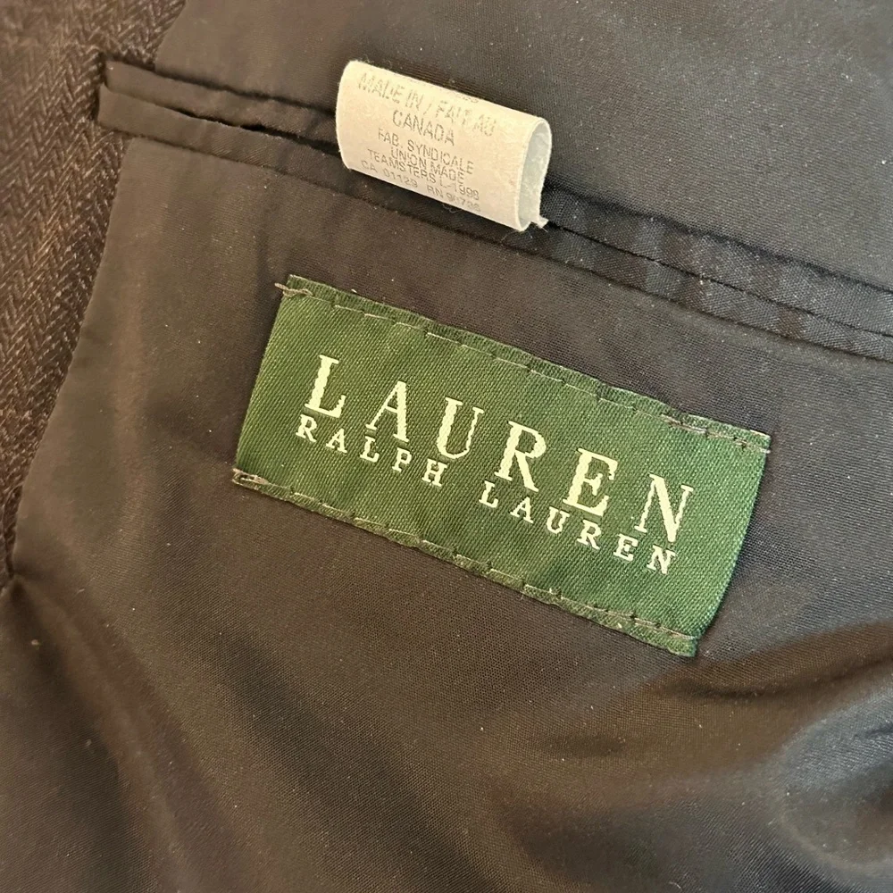 90’s LAUREN Ralph Lauren Wool Blazer Made in Canada gray Plaid 44R
